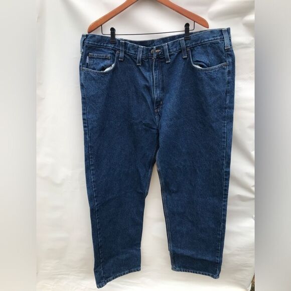 Mens Carhartt Relaxed Fit Blue Jeans Denim B460 DVB Size 44x32 - Picture 1 of 8